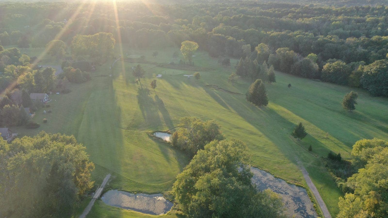 Aerial view of the fairways at Stone Dock Golf Course in High Falls, NY
